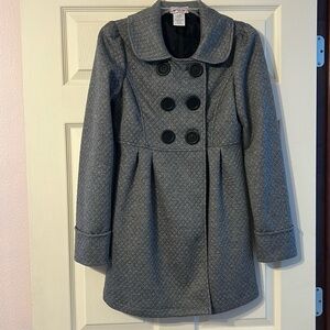 TRIXXI Babydoll Gray Waffle Coat Medium